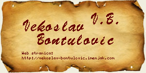 Vekoslav Bontulović vizit kartica
